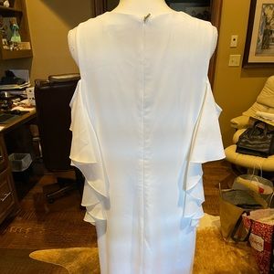 Lafayette 148 white cut out shoulder dress